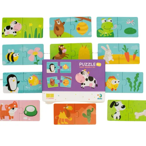 Puzzle duo 12x2 elementy. Co jedzą zwierzęta na Arena.pl