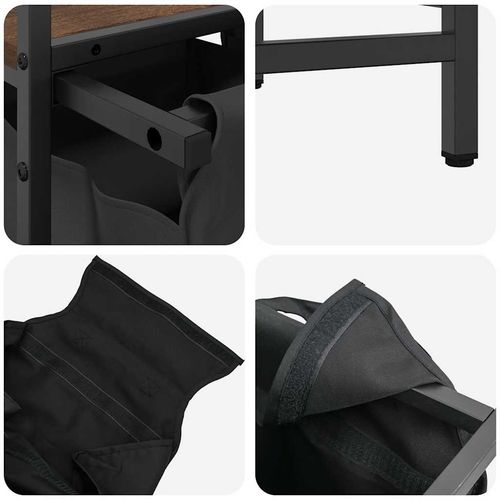 Kosz na pranie 3 przegrody z półką, brązowy dąb na Arena.pl