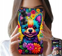 ETUI DO OPPO RENO11 F 5G - KWIACISTE WZORY PIESEK PIES JORK PLECKI