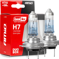 ŻARÓWKI H7 AMIO LumiTec NEXT GENERATION +135% 12V 55W HOMOLOGACJA E1 R37
