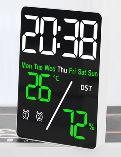 Wielofunkcyjny Cyfrowy Budzik LED - Temperatura, Wilgotność, Możliwość Ściemniania, Port USB na Arena.pl
