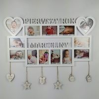 Multirama metryczka Pierwszy rok imię 13 zdjęć serca