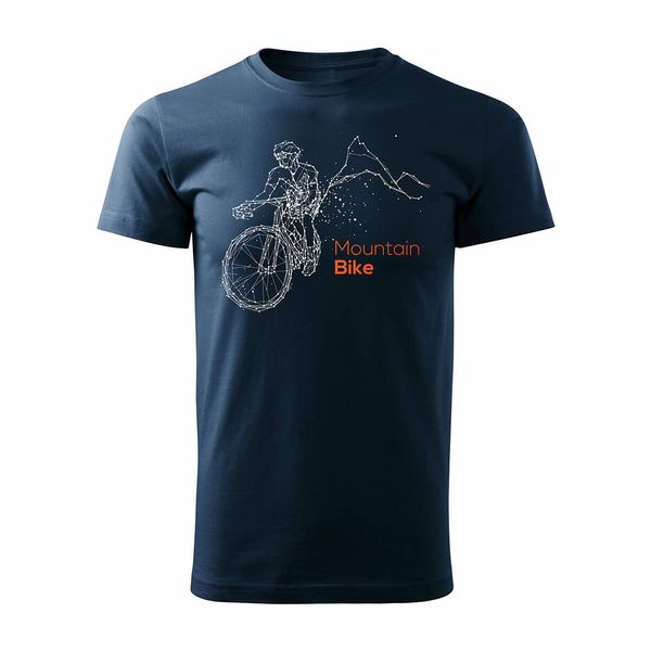 Koszulka rowerowa z rowerem górskim dla rowerzysty MTB mountain bike męska granatowa REGULAR XL zdjęcie 1