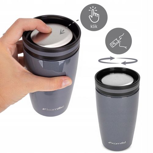 KUBEK TERMICZNY TERMOS BUTELKA BIDON NA KAWĘ HERBATĘ SZCZELNY 320ml KAMILLE na Arena.pl