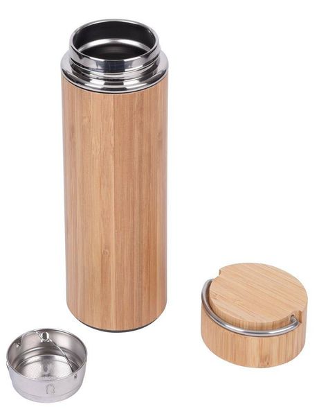 Termos BAMBOO HOT, brązowy, srebrny zdjęcie 2