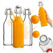 ZESTAW 5x BUTELKI KWADRAT 1000 ml 1L na nalewki napoje + KOREK MECHANICZNY