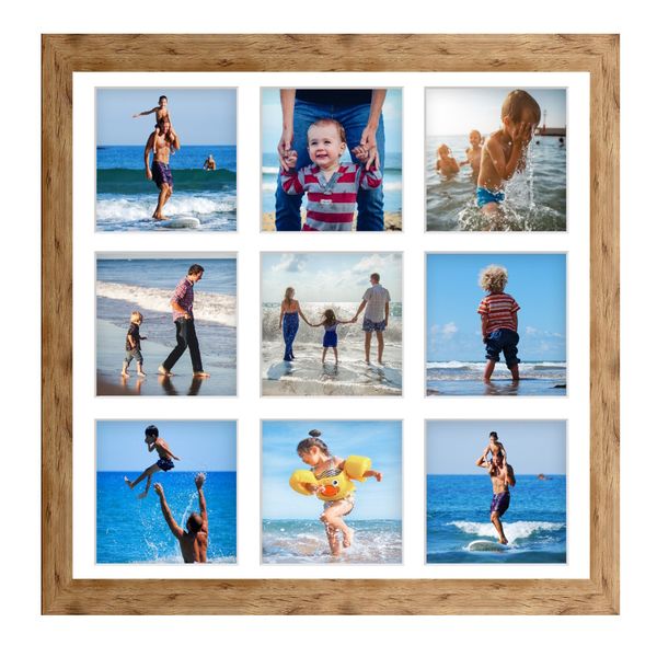 Ramka na 9 zdjęć Hekla 40x40x9 MDF galeria naturalny 1szt. zdjęcie 1