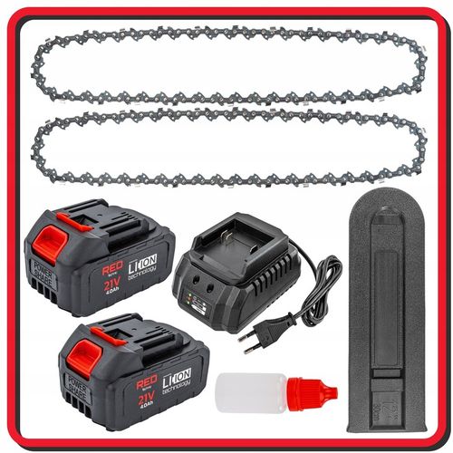 PIŁA ŁAŃCUCHOWA AKUMULATOROWA GAŁĘZIÓWKA PILARKA 2x AKU 4AH + 2x na Arena.pl