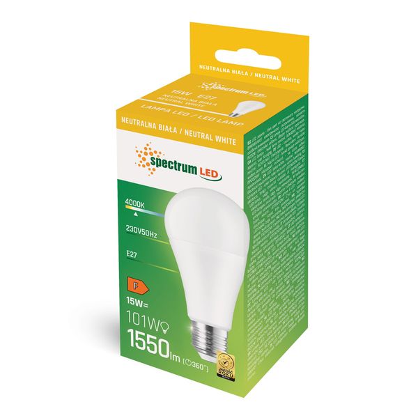 LED GLS E-27 230V 15W NW SPECTRUM zdjęcie 3