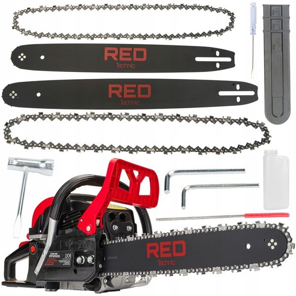 Piła SPALINOWA do drewna 5,7KM Łańcuchowa Pilarka 2x łańc 2x Prowad 3x Olej zdjęcie 4
