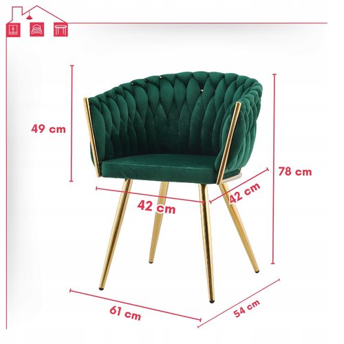 Fotel wolnostojący welwet zielony Tilo krzesło ozdobne Family Meble na Arena.pl