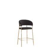 EROS HOKER TAPICEROWANY CZARNY WELUR Z OPARCIEM ZŁOTE NÓŻKI