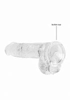 dildo realistyczne z jądrami transparentne realrock 17 cm