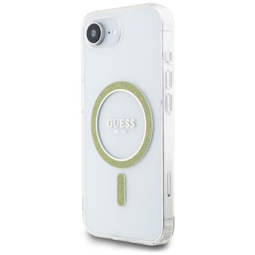 Etui Guess IML Glitter Circle MagSafe do iPhone 16e przezroczysty na Arena.pl