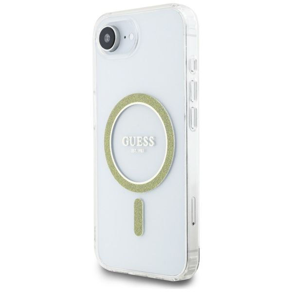 Etui Guess IML Glitter Circle MagSafe do iPhone 16e przezroczysty zdjęcie 2