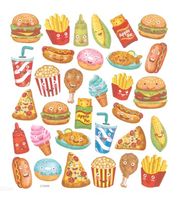 NAKLEJKI Z BROKATEM - PRZEKĄSKI 32SZT. DPNK-140 DP CRAFT