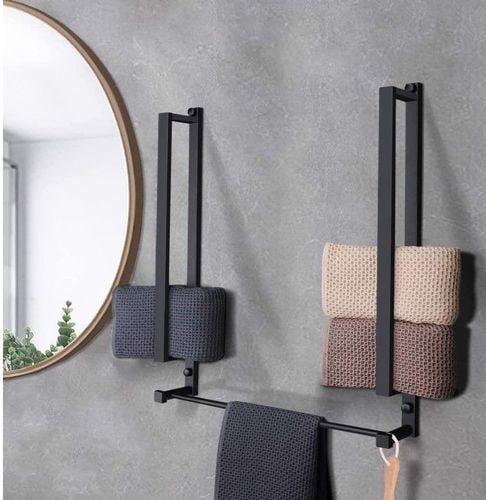 Wieszak na małe ręczniki ścienny 2szt. czarne na Arena.pl