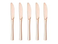 Jednorazowe noże plastikowe, różowo złote, 10 szt.