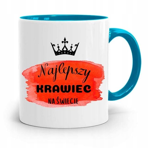 Kubek Błękitny Krawcowej Krawca Najlepszy Krawiec Z Nadrukiem Ze Zdjęciem zdjęcie 1