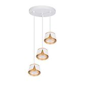 LAMPA WISZĄCA ŻYRANDOL GX53 LED BIAŁO ZŁOTY TRZY OPRAWY REFLEKTORY