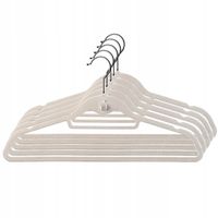 WIESZAKI NA UBRANIA FLOKOWANE 5 SZTUK JASNOSZARE