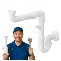 Syfon kuchenny PÓŁSYFON 1x11 PCV biały do zlewozmywaka Zlew kuchenny