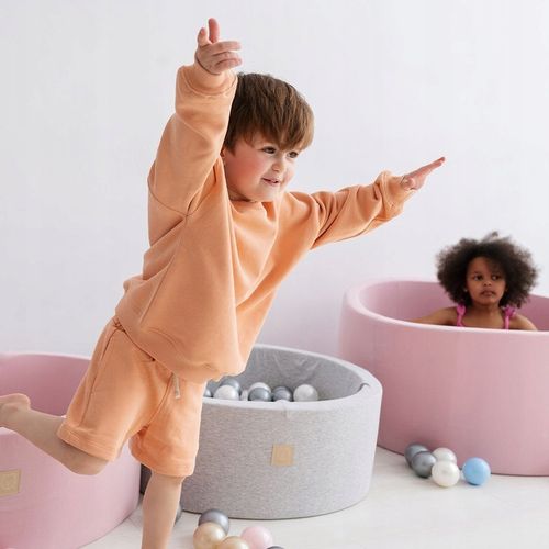 Suchy Basen bez piłek 90x30 dla Dzieci Szary Smart Okrągły MISIOO na Arena.pl