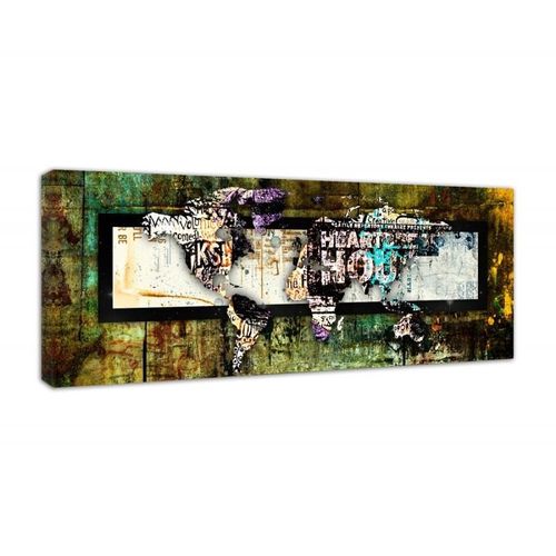 Obraz na płótnie - Canvas, Mapa Świata - abstrakcja 100x40 na Arena.pl