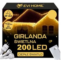 LAMPKI ZEWNĘTRZNE 200 LED SOPLE 9m GIRLANDA Świąteczna Kurtyna Świetlna BC