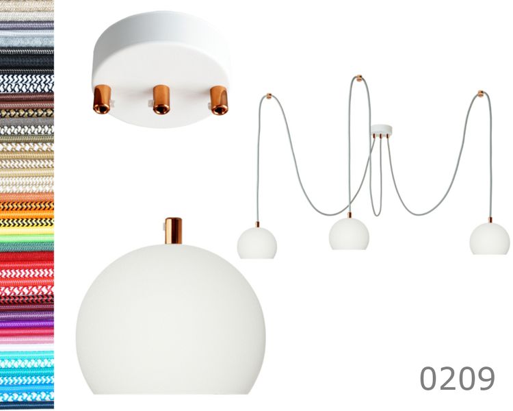 LAMPA kula biała z białym metalowym hamulcem pająk 3 wisząca zdjęcie 16