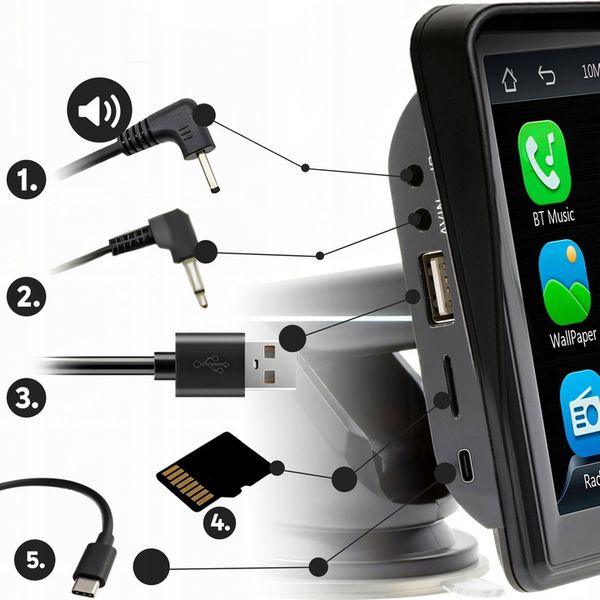 RADIO SAMOCHODOWE 7 CALI ANDROID APPLE CARPLAY KAMERA COFANIA zdjęcie 15
