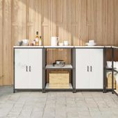 Zestaw do przechowywania w kuchni 3 pcs Biały 180 x 50 x 92 cm