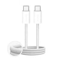 Kabel ładowania Puro Fabrik 60W w oplocie USB-C - USB-C 3m - biały