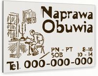 nadruk UV TABLICZKA reklamowa nierdzewna dibond 40x30 szyld naprawa obuwia
