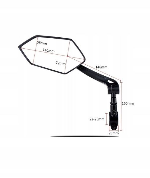 Lusterko rowerowe EasyDo RM05 obrotowe Prawe zdjęcie 1