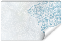 Fototapeta Niebiesko-Biała MANDALA Ornamenty Styl Boho 360cm x 240cm