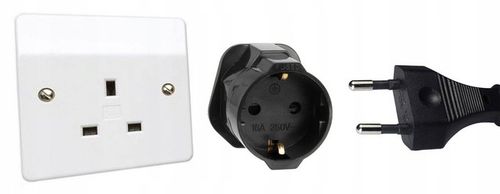 2x ADAPTER PODRÓŻNY PRZEJŚCIÓWKA UK GNIAZDO EU ANGLIA POLSKA SCHUKO na Arena.pl