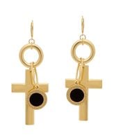 kolczyki z krzyżem i monetką (p21/wio/09au-kolor)