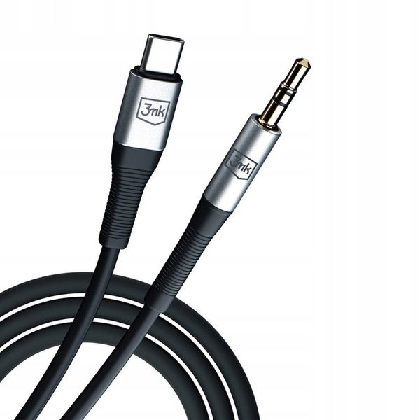 3mk Kabel AUX Cable minijack 3,5 mm - USB C 1 m zdjęcie 2