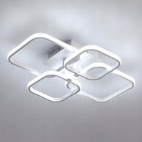 LAMPA SUFITOWA WISZĄCA LED 60W KWADRATOWA BIAŁA 6500K DO SALONU I KUCHNI