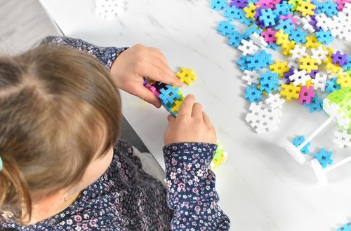 KLOCKI KONSTRUKCYJNE WAFLE MELI Basic Constructor PINK 400 el PUZZLE GOFRY na Arena.pl