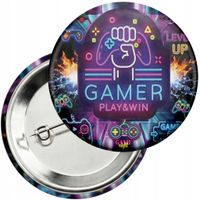 Przypinka z agrafką 59mm - GAMER GAMEPAD GAMBLING GRY