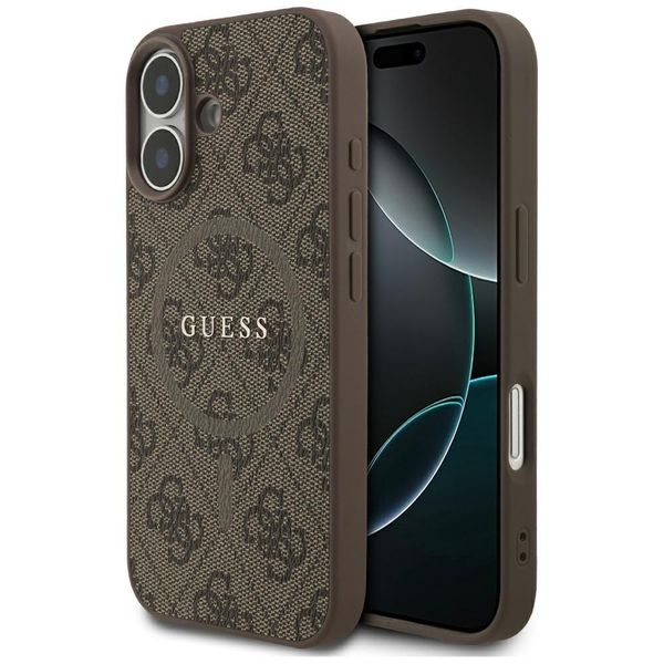 Etui Guess 4G Ring Classic Logo MagSafe do iPhone 17 brązowy zdjęcie 1