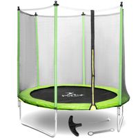 trampolina ogrodowa z siatką i osłoną na sprężyny śr. 244 cm do 80 kg