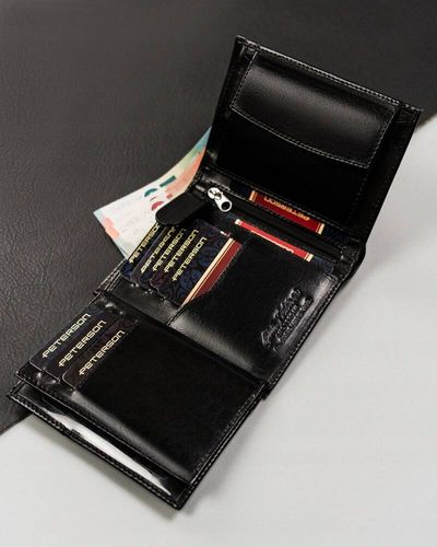 mały portfel męski bez zapięcia wykonany ze skóry naturalnej - peterson na Arena.pl