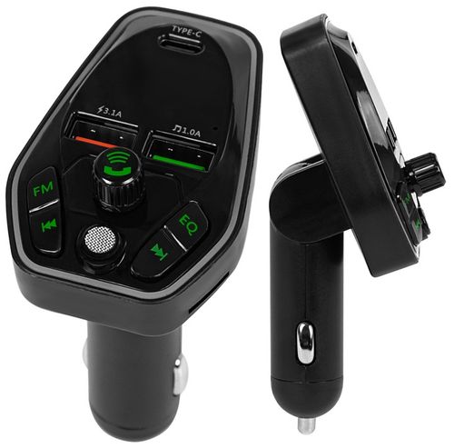 TRANSMITER FM AUDIO BLUETOOTH MP3 RGB BT SZYBKA ŁADOWARKA USB-C USB na Arena.pl