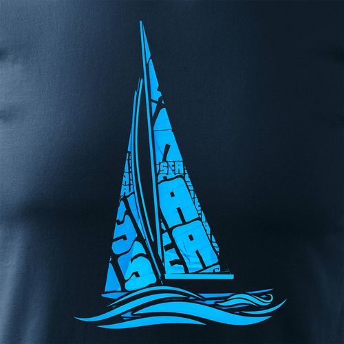 Koszulka żeglarska dla żeglarza z jachtem żaglówką męska granatowa REGULAR XXL na Arena.pl