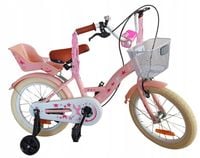 ROWER DZIECIĘCY 16 CALI ROWER DLA DZIEWCZYNKI KOSZYK BAGAŻNIK RÓŻOWY