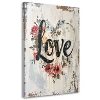 Obraz do salonu sypialni biura loftu, Napis Love róze w