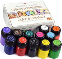 Zestaw farb do szkła i ceramiki Farby 12x20 ml DECOLA
